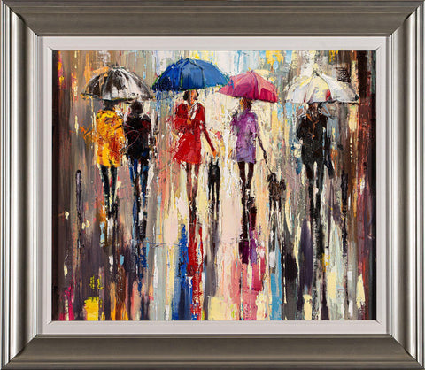 'The Colours In Rain' Framed Original Oil Painting on Canvas