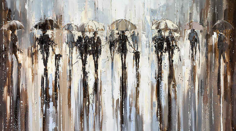 'City Walks II' Large Oil Painting