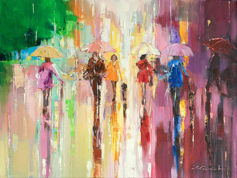 'The Dog Walkers'  Oil Painting