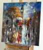 'London Autumn Night' Hand Embellished Canvas Print - Limited Edition