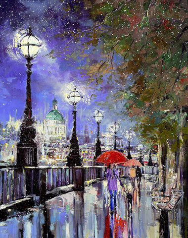 'St.Paul's Snowy Evening'  Oil Painting