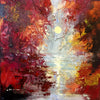 'Autumn Sun' 2016 Oil on Canvas, Ready to Hang - Eva Czarniecka Umbrella Oil paintings Rain London Streets Pallets Knife Limited Edition Prints Impressionism Art Contemporary