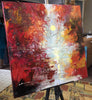 'Autumn Sun' 2016 Oil on Canvas, Ready to Hang - Eva Czarniecka Umbrella Oil paintings Rain London Streets Pallets Knife Limited Edition Prints Impressionism Art Contemporary