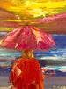 'The Sky' Painting on Canvas Ready to Hang - Eva Czarniecka Umbrella Oil paintings Rain London Streets Pallets Knife Limited Edition Prints Impressionism Art Contemporary