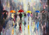 'The Dog Walkers I'  Framed Original Oil Painting