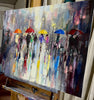 'The Dog Walkers I'  Framed Original Oil Painting