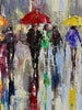'The Dog Walkers I'  Framed Original Oil Painting