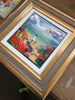 'Beach time with a Friend' Framed Oil Painting on Canvas RESERVED - Eva Czarniecka Umbrella Oil paintings Rain London Streets Pallets Knife Limited Edition Prints Impressionism Art Contemporary