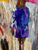 'City In Rain' Oil Painting on Canvas - Eva Czarniecka Umbrella Oil paintings Rain London Streets Pallets Knife Limited Edition Prints Impressionism Art Contemporary