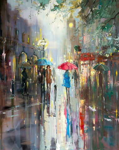 'LOST IN LONDON' Hand Embellished Limited Edition Print on Canvas