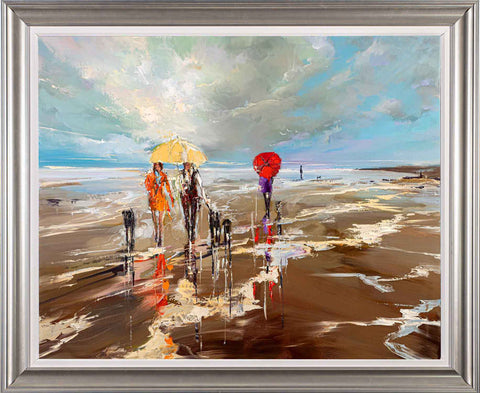 'Stroll With Best Friends' Framed Wall Art Print