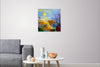 'Message within' Oil Painting on Canvas, Ready to Hang - Eva Czarniecka Umbrella Oil paintings Rain London Streets Pallets Knife Limited Edition Prints Impressionism Art Contemporary