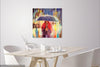 'Gone with the Rain' Oil Painting Ready to Hang - Eva Czarniecka Umbrella Oil paintings Rain London Streets Pallets Knife Limited Edition Prints Impressionism Art Contemporary