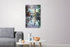 'London Reflections' Original Oil Painting on Canvas Ready to Hang - Eva Czarniecka Umbrella Oil paintings Rain London Streets Pallets Knife Limited Edition Prints Impressionism Art Contemporary