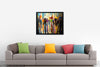 A Rainy Day Walk displayed on a wall in a dark frame