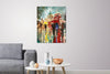 'Summer Stroll at St.Paul's' Original Oil Painting on Canvas Ready to Hang - Eva Czarniecka Umbrella Oil paintings Rain London Streets Pallets Knife Limited Edition Prints Impressionism Art Contemporary
