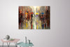 'Autumn Reflections' (2017) Large Oil Painting - Eva Czarniecka Umbrella Oil paintings Rain London Streets Pallets Knife Limited Edition Prints Impressionism Art Contemporary
