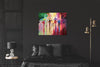 'Rainbow Shower in Hyde Park' Original Oil Painting on Canvas Ready to Hang - Eva Czarniecka Umbrella Oil paintings Rain London Streets Pallets Knife Limited Edition Prints Impressionism Art Contemporary