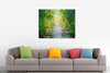 'Green River' Modern Oil Painting, Canvas Ready to Hang, Ideal Gift or Home Decor - Eva Czarniecka Umbrella Oil paintings Rain London Streets Pallets Knife Limited Edition Prints Impressionism Art Contemporary