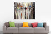 'Of Dark and Light' Large oil Painting Ready to Hang Reserved - Eva Czarniecka Umbrella Oil paintings Rain London Streets Pallets Knife Limited Edition Prints Impressionism Art Contemporary