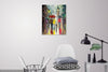 'Reflections' Oil Painting on Canvas, Ready to Hang - Eva Czarniecka Umbrella Oil paintings Rain London Streets Pallets Knife Limited Edition Prints Impressionism Art Contemporary