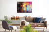 'RAINY NIGHT WALKS' Hand Embellished Limited Edition Print on Canvas