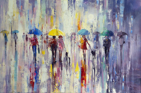 'Vibrant City' Oil Painting