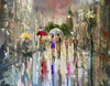 'The City Rains' Hand Embellished Limited Edition Print on Canvas