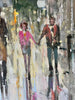 'The City Rains' Original Oil Painting Framed