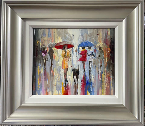 'Rain in Paris' Framed Oil Painting