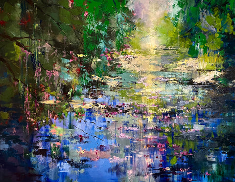 Where Lilies Glow Oil Painting