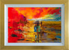 'Allure Of The Sea', 2016 oil on canvas - Eva Czarniecka Umbrella Oil paintings Rain London Streets Pallets Knife Limited Edition Prints Impressionism Art Contemporary  