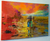 'Allure Of The Sea', 2016 oil on canvas - Eva Czarniecka Umbrella Oil paintings Rain London Streets Pallets Knife Limited Edition Prints Impressionism Art Contemporary  