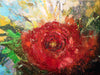 The New Beginning'Camellia' (2016) Oil On Canvas - Eva Czarniecka Umbrella Oil paintings Rain London Streets Pallets Knife Limited Edition Prints Impressionism Art Contemporary  