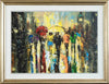 'Westminster in Snow' Open Edition Print Framed Ready To Hang - Eva Czarniecka Umbrella Oil paintings Rain London Streets Pallets Knife Limited Edition Prints Impressionism Art Contemporary  