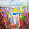 'Sunset II' (2017 )Oil on Canvas ,Framed ,Ready to Hang - Eva Czarniecka Umbrella Oil paintings Rain London Streets Pallets Knife Limited Edition Prints Impressionism Art Contemporary  