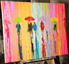 'Summer Breeze I' Picture Ready To Hang - Eva Czarniecka Umbrella Oil paintings Rain London Streets Pallets Knife Limited Edition Prints Impressionism Art Contemporary  