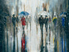 'Winter Escape II' Oil Painting (Commission/Reserved for Kath) - Eva Czarniecka Umbrella Oil paintings Rain London Streets Pallets Knife Limited Edition Prints Impressionism Art Contemporary  