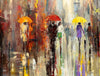 'Autumn Reflections', 2015 Limited Edition Print Ready To Hang - Eva Czarniecka Umbrella Oil paintings Rain London Streets Pallets Knife Limited Edition Prints Impressionism Art Contemporary  