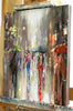 'Winter Town' Oil Painting on Canvas, Ready to Hang (Reserved for Donna) - Eva Czarniecka Umbrella Oil paintings Rain London Streets Pallets Knife Limited Edition Prints Impressionism Art Contemporary  