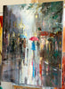 'Lost in London'  (2018) Oil Painting on Canvas Ready to Hang - Eva Czarniecka Umbrella Oil paintings Rain London Streets Pallets Knife Limited Edition Prints Impressionism Art Contemporary  