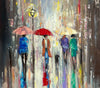 'The City' Oil Painting Ready To Hang - Eva Czarniecka Umbrella Oil paintings Rain London Streets Pallets Knife Limited Edition Prints Impressionism Art Contemporary  