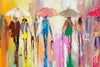 'After the Summer Storm' Oil Painting Ready to Hang - Eva Czarniecka Umbrella Oil paintings Rain London Streets Pallets Knife Limited Edition Prints Impressionism Art Contemporary  