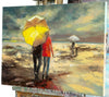 'One Morning in May' Original Oil Painting on Canvas Ready to Hang - Eva Czarniecka Umbrella Oil paintings Rain London Streets Pallets Knife Limited Edition Prints Impressionism Art Contemporary  