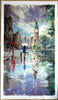Commission SOLD - Eva Czarniecka Umbrella Oil paintings Rain London Streets Pallets Knife Limited Edition Prints Impressionism Art Contemporary  