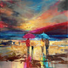 'Everywhere' Oil Painting - Eva Czarniecka Umbrella Oil paintings Rain London Streets Pallets Knife Limited Edition Prints Impressionism Art Contemporary  