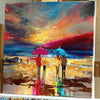 'Everywhere' Oil Painting - Eva Czarniecka Umbrella Oil paintings Rain London Streets Pallets Knife Limited Edition Prints Impressionism Art Contemporary  