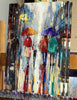 'RAINY NOVEMBER IN LONDON' Original Oil Painting on Canvas Ready to Hang - Eva Czarniecka Umbrella Oil paintings Rain London Streets Pallets Knife Limited Edition Prints Impressionism Art Contemporary  