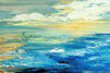 'Beach Time II ' Original Oil Painting - Eva Czarniecka Umbrella Oil paintings Rain London Streets Pallets Knife Limited Edition Prints Impressionism Art Contemporary  
