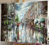 Commission for Rob - Eva Czarniecka Umbrella Oil paintings Rain London Streets Pallets Knife Limited Edition Prints Impressionism Art Contemporary  